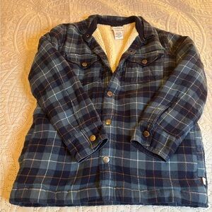 Tommy‎ Bahama Navy Plaid Jacket with Sherpa Lining